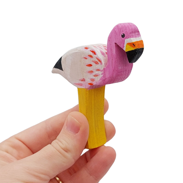 Andean Flamingo wooden bird in Hand - by Good Shepherd Toys