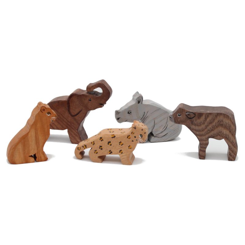 Baby Big Five Set Wooden Figures - by Good Shepherd Toys