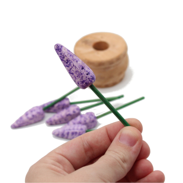 Basket of Lavender Wooden Flowers in Hand - by Good Shepherd Toys
