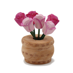 Basket of Roses Wooden Flowers - by Good Shepherd Toys