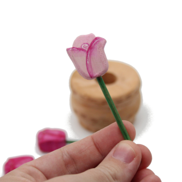 Basket of Roses Wooden Flowers in Hand - by Good Shepherd Toys