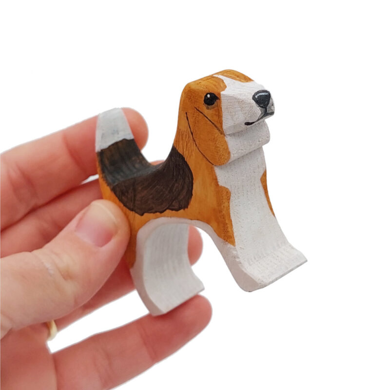 Beagle in hand wooden dog by Good Shepherd Toys