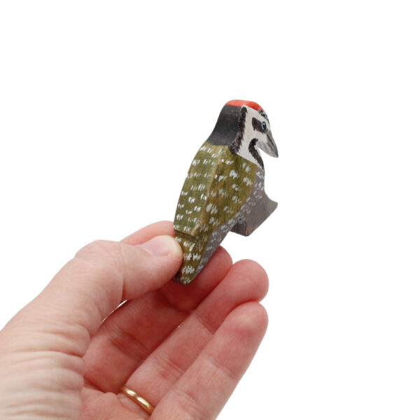 Bearded Woodpecker Wooden Bird In Hand by Good Shepherd Toys