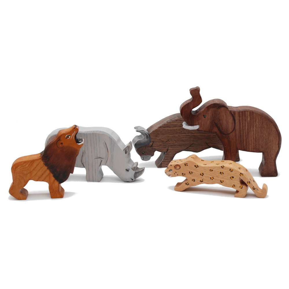 Big Five Wooden Animal Set (5 Figures) - Good Shepherd Toys