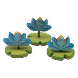 Blue Lotus Flower Trio Wooden Plant - by Good Shepherd Toys