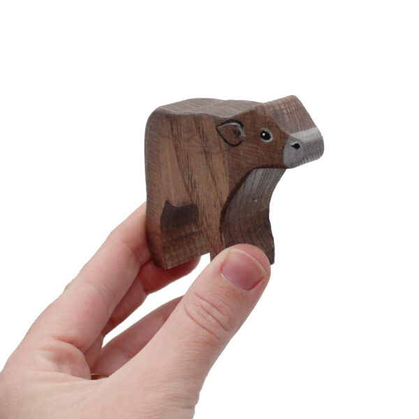 Buffalo Calf Wooden Figure in Hand - by Good Shepherd Toys
