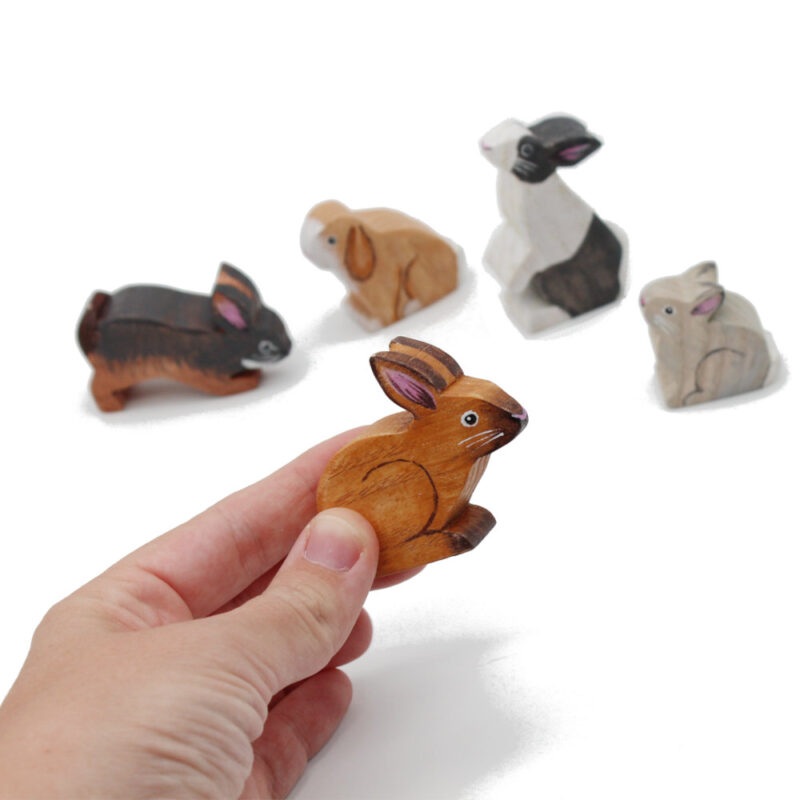 Bunnies Set of Five - Bunny in Hand - by Good Shepherd Toys