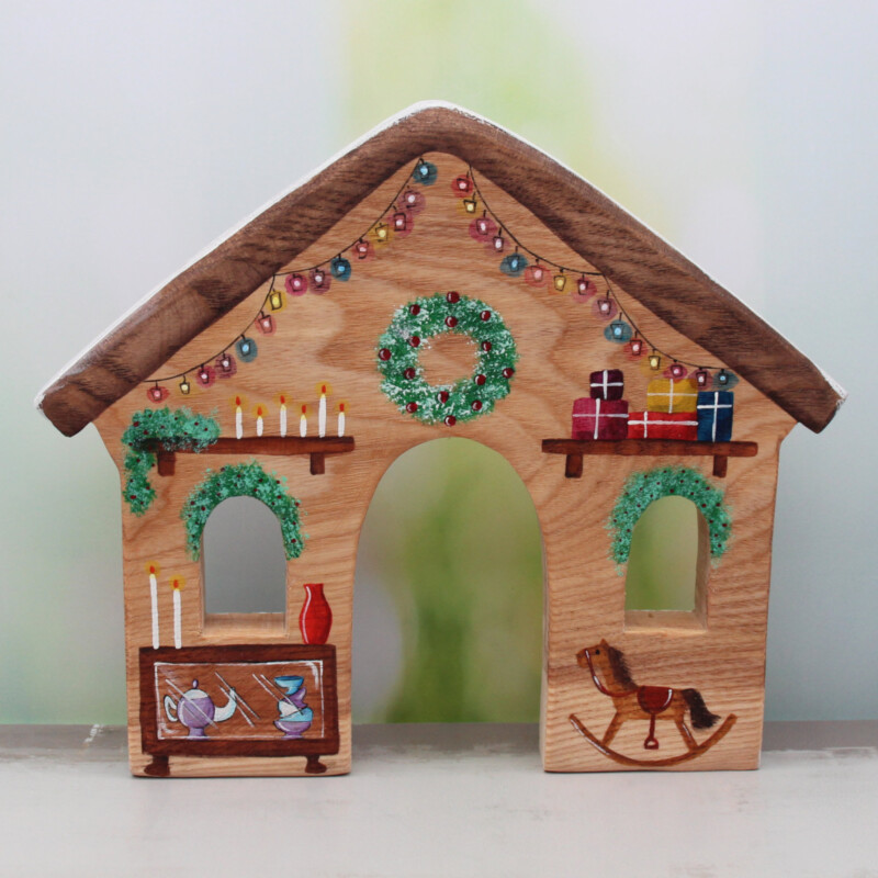 Colourful Lanterns Christmas House Inside - by Good Shepherd Toys