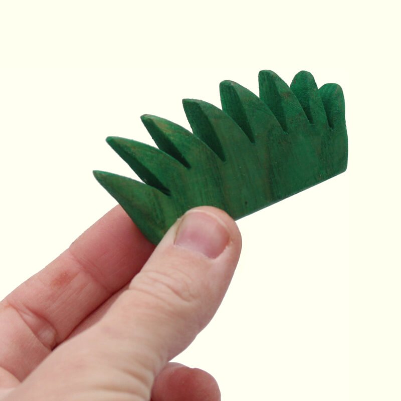 Dark Green Grass Shrub Wooden Plant in Hand - by Good Shepherd Toys