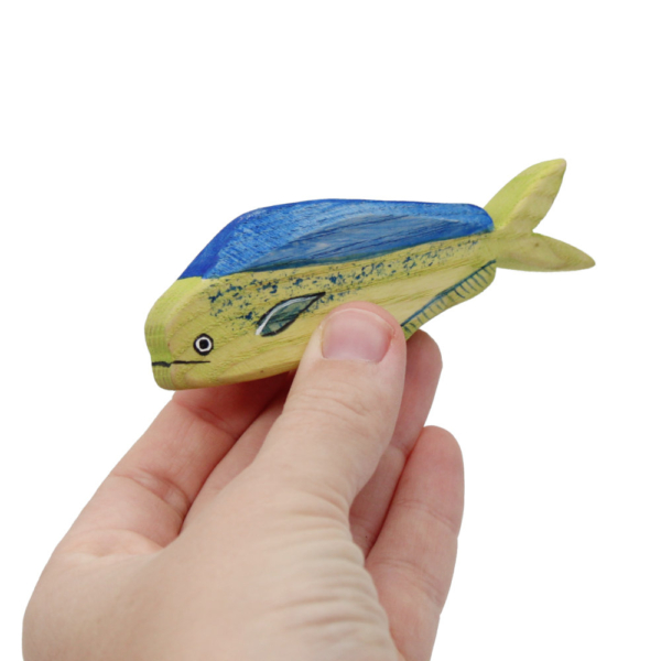 Wooden Dolphinfish in hand - by Good Shepherd Toys