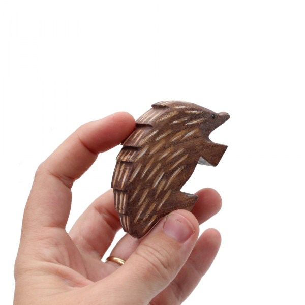 Echidna Wooden Figure in Hand - by Good Shepherd Toys