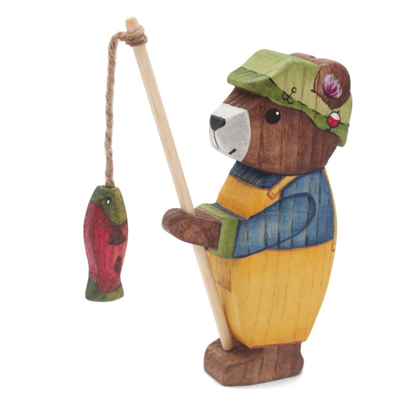 Fisherman Bear with Rod Figure - by Good Shepherd Toys
