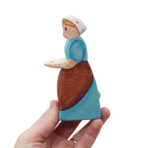 Flower Seller Wooden Figure in Hand - by Good Shepherd Toys