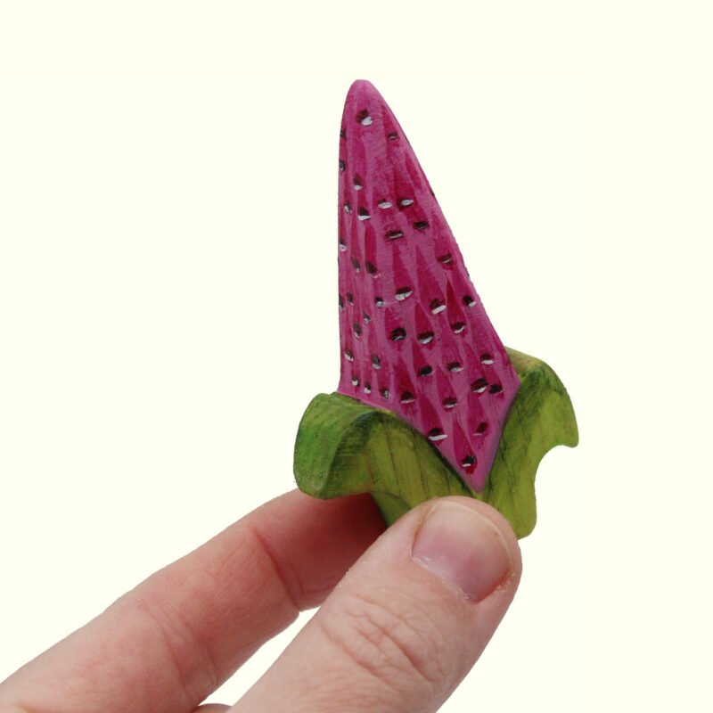 Foxgloves Wooden Flower Dark Pink in Hand - by Good Shepherd Toys