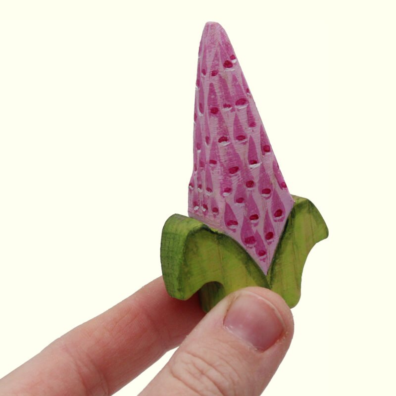 Foxgloves Wooden Flower Light Pink in Hand - by Good Shepherd Toys