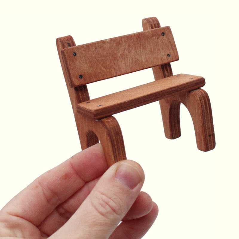 Garden Bench Wooden Miniature in Hand - by Good Shepherd Toys