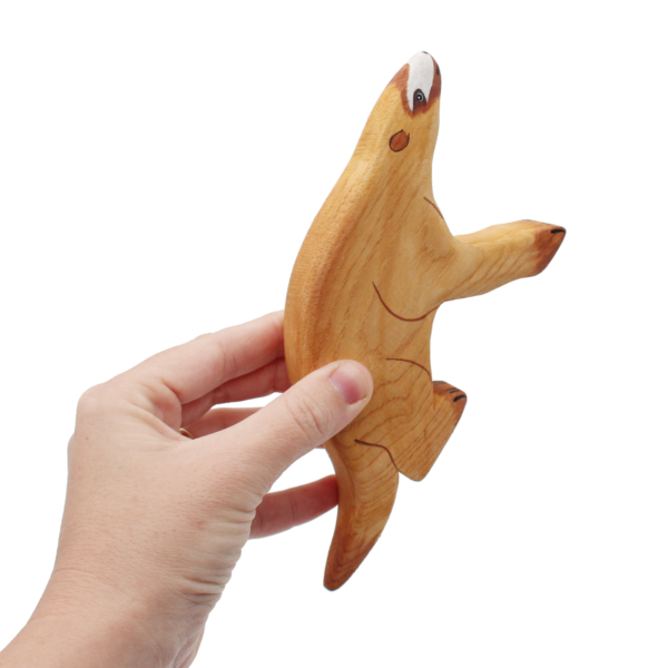 Giant Ground Sloth Wooden Figure in Hand - by Good Shepherd Toys