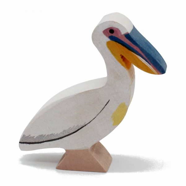Great White Pelican Wooden Bird