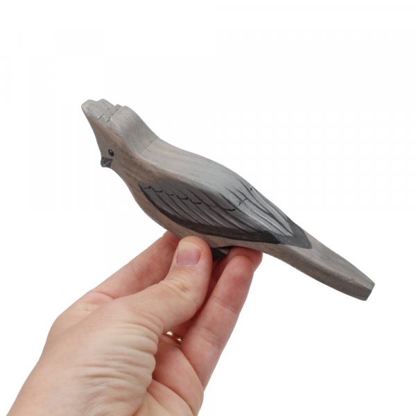 Grey Loerie In Hand Wooden Toddler Bird by Good Shepherd Toys