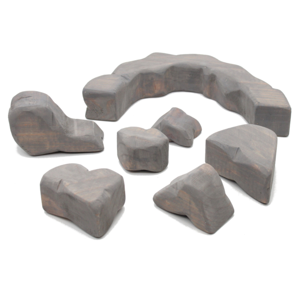 Grey Wooden Rock Set 001 - by Good Shepherd Toys