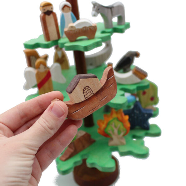 Wooden Jesse Tree Ark In Hand - By Good Shepherd Toys