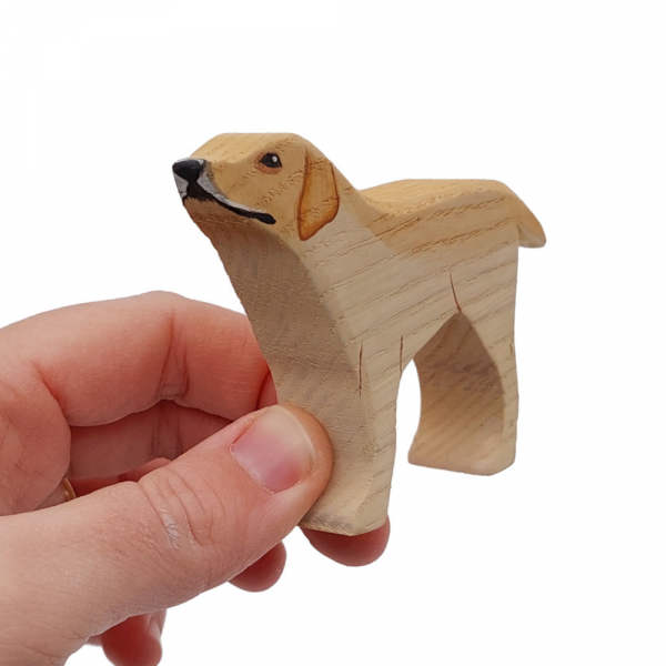 Labrador wooden dog in hand by Good Shepherd Toys