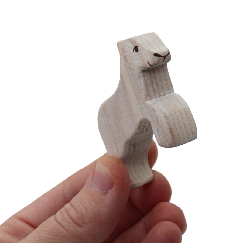 Lamb Prancing Wooden Figure in Hand - by Good Shepherd Toys