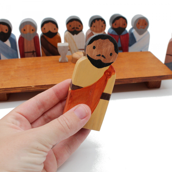 Last Supper Set Figures with Dark Skin In Hand - by Good Shepherd Toys