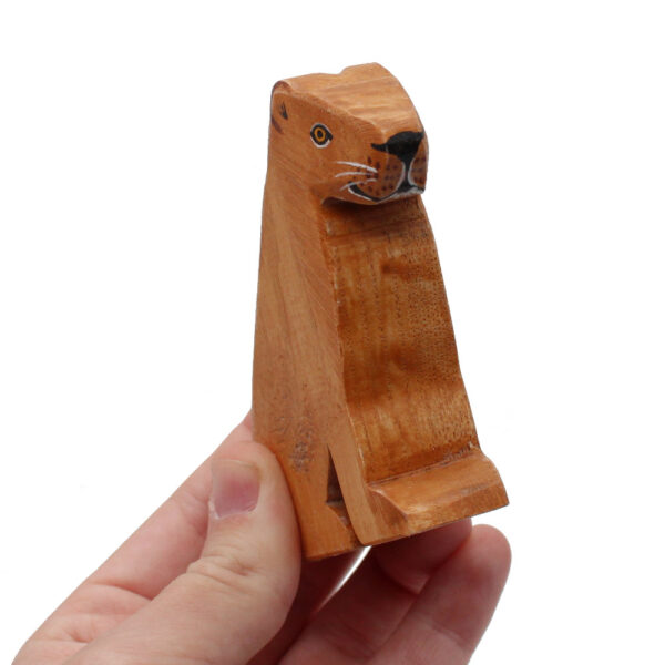 Lioness Sitting Wooden Figure in Hand by Good Shepherd Toys