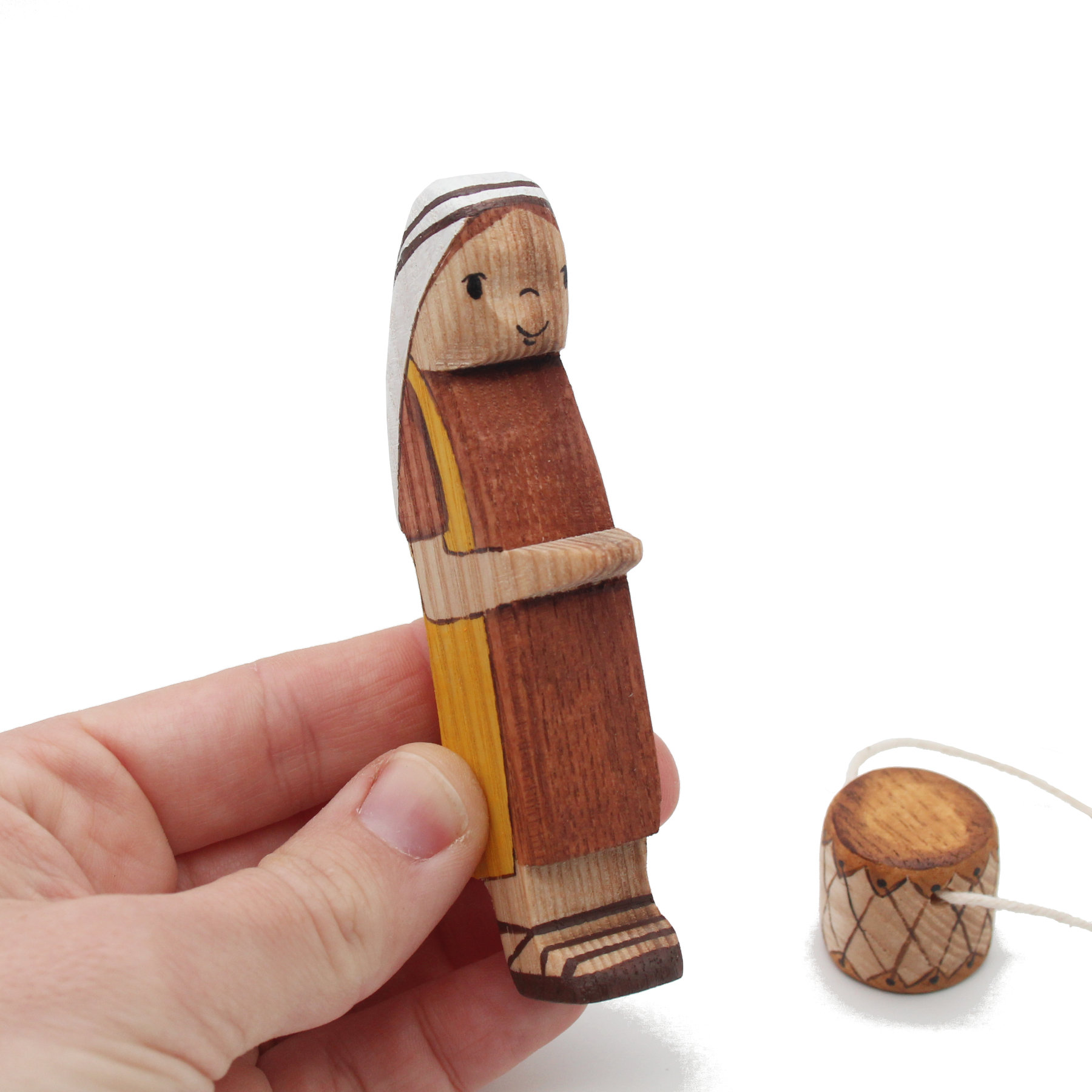 Little Drummer Boy Wooden Figure in Hand - by Good Shepherd Toys