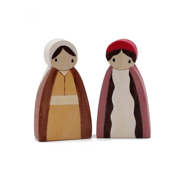 Martha and Mary Wooden Figure
