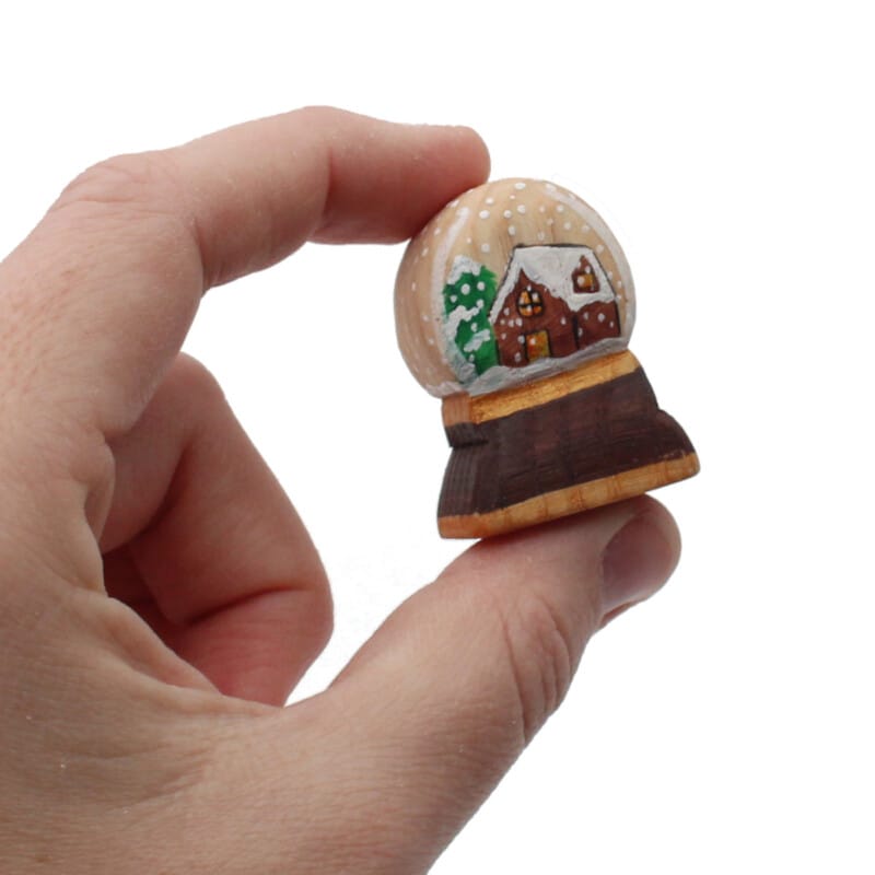 Miniature Snow Globe Christmas House in Hand - by Good Shepherd Toys