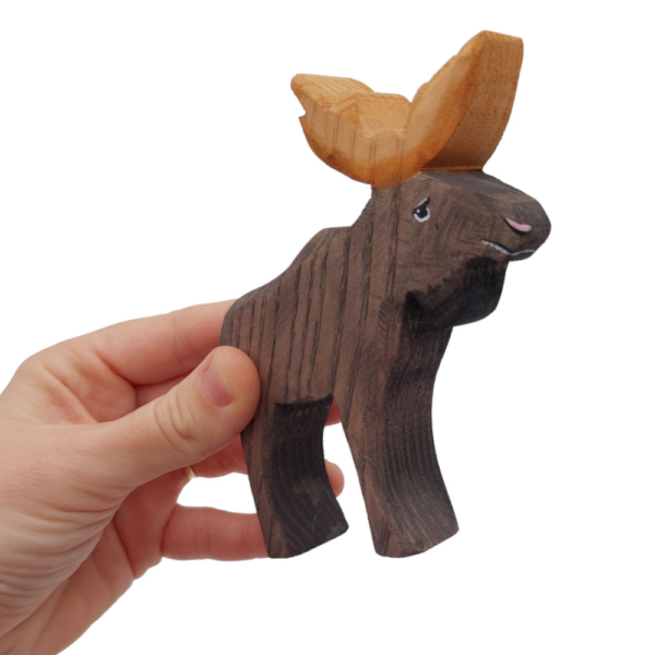 Moose wooden figure in Hand - by Good Shepherd Toys
