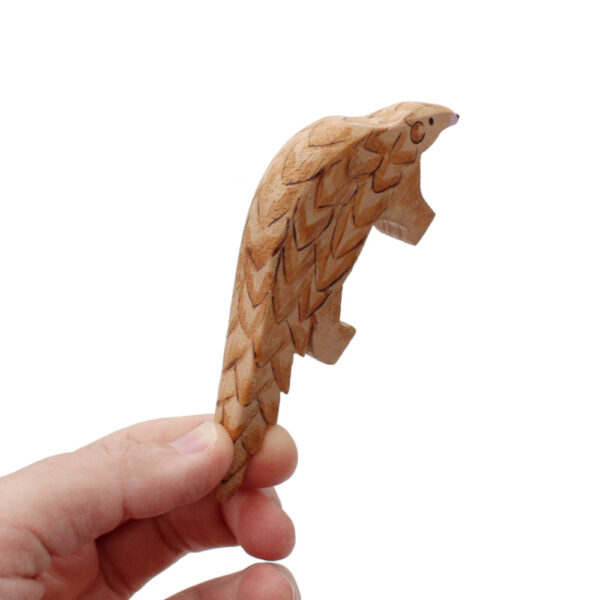 Pangolin Wooden Figure in Hand - by Good Shepherd Toys