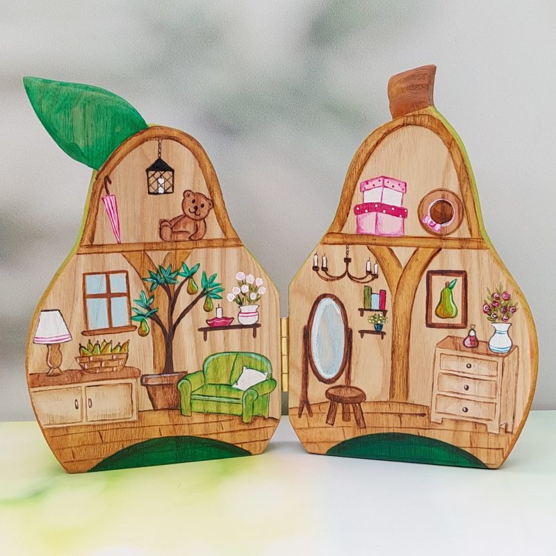 Pear Fruit House - by Good Shepherd Toys - inside