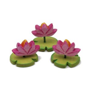 Pink Lotus Flower Trio Wooden Plant - by Good Shepherd Toys