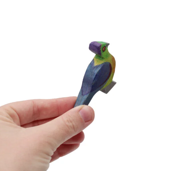 Purple-crested Turaco Wooden Bird In Hand by Good Shepherd Toys