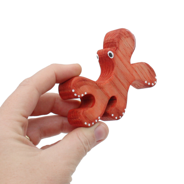 Red Octopus in Hand - by Good Shepherd Toys
