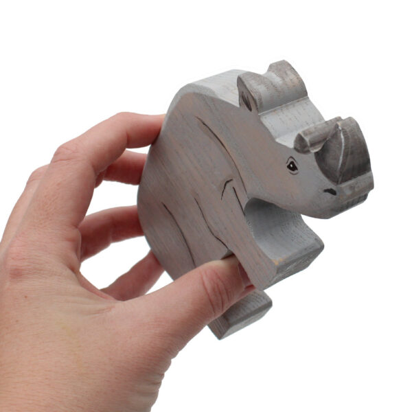 Rhino Standing Figure in Hand - by Good Shepherd Toys