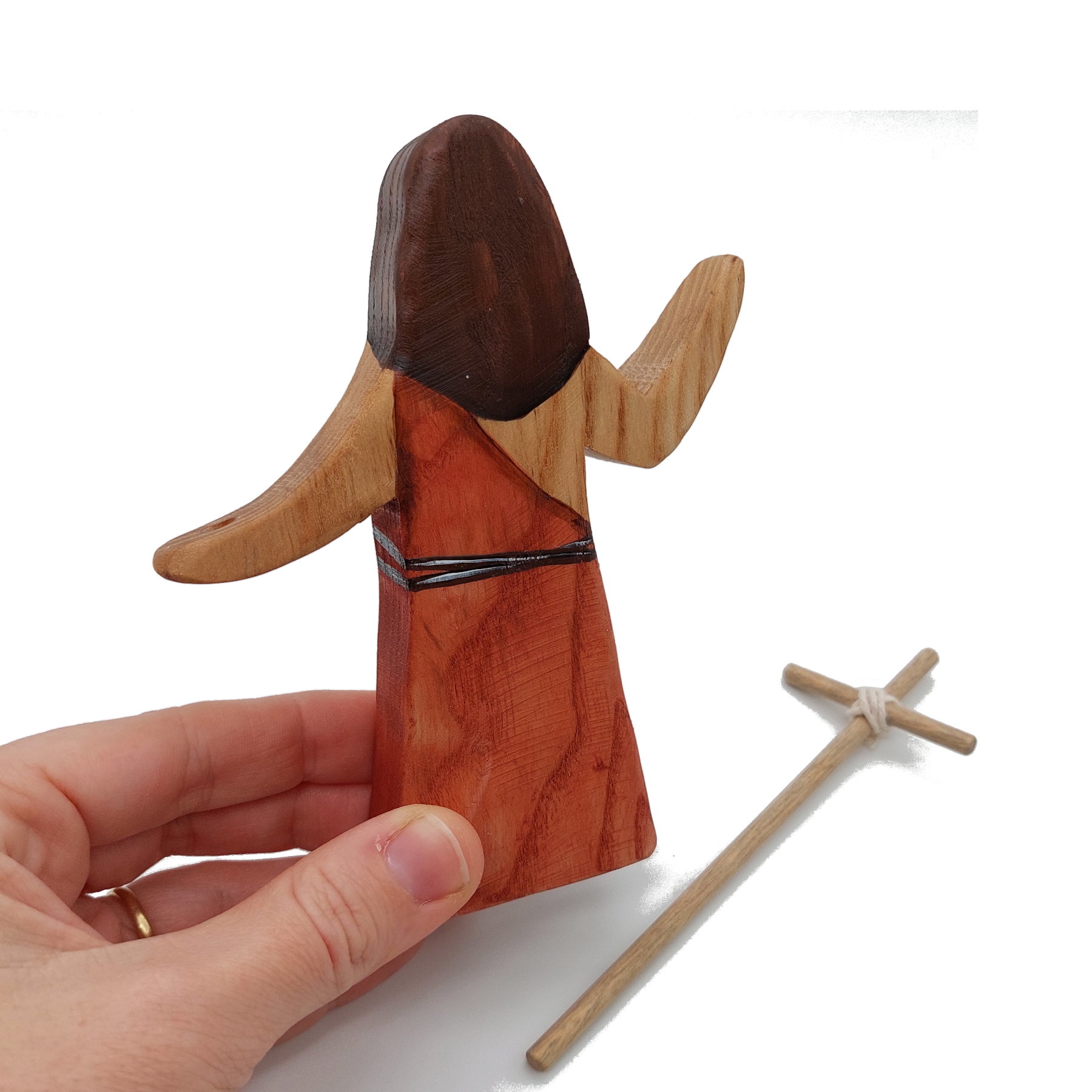 Saint John the Baptist - Shaped wooden figure - Back - by Good Shepherd Toys