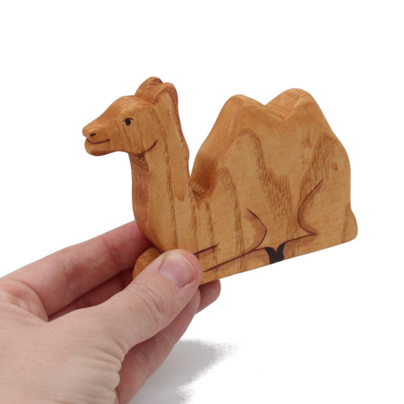 Sitting Camel Wooden Figure in Hand - by Good Shepherd Toys