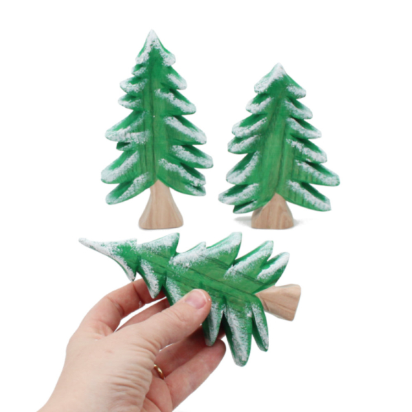 Snow covered fir tree trio In Hand - by Good Shepherd Toys