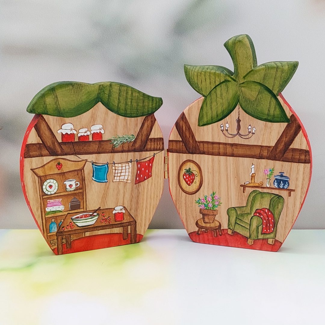 Strawberry Fruit House - Inside - by Good Shepherd Toys