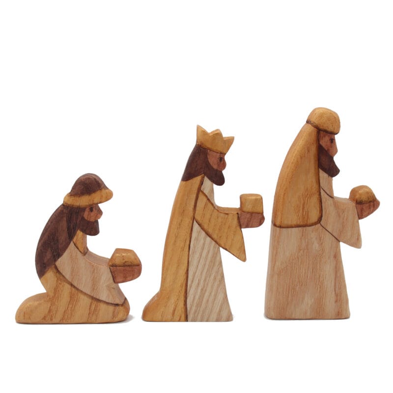 Three Wisemen Golden Wooden Figures - by Good Shepherd Toys