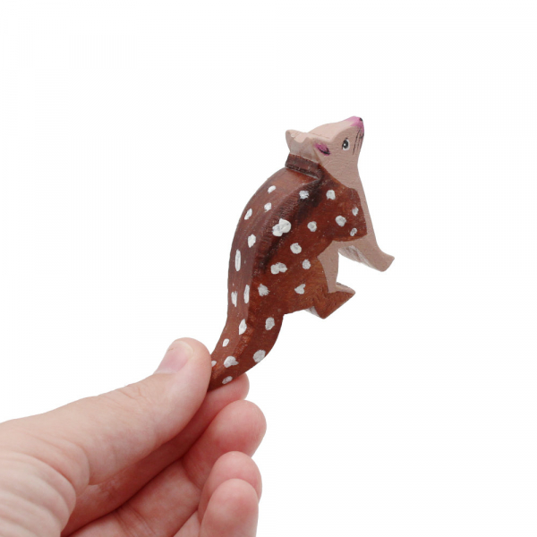 Tiger Quoll Wooden Figure in Had - by Good Shepherd Toys