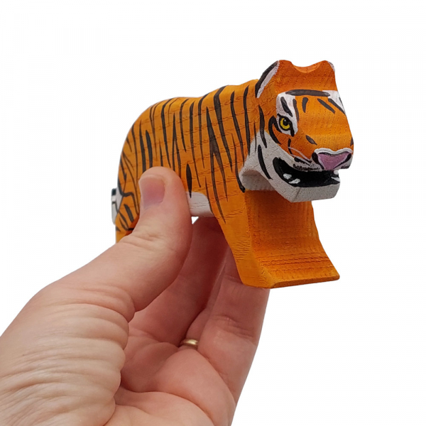 Tiger Wooden Figure in Hand - by Good Shepherd Toys