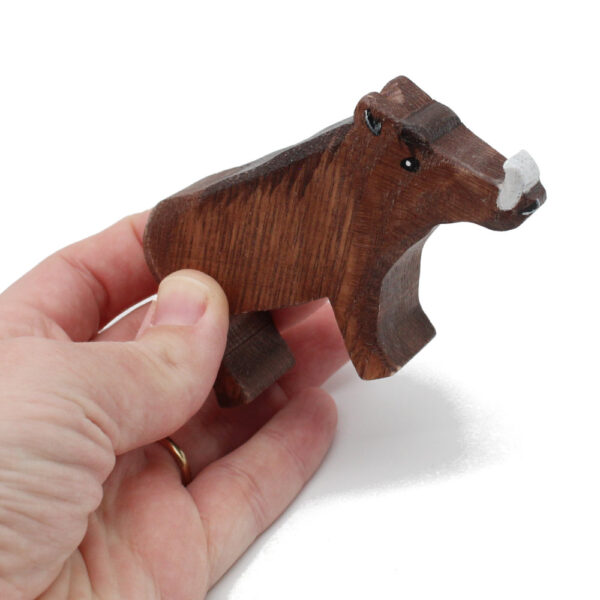 Warthog Wooden Figure in hand - by Good Shepherd Toys