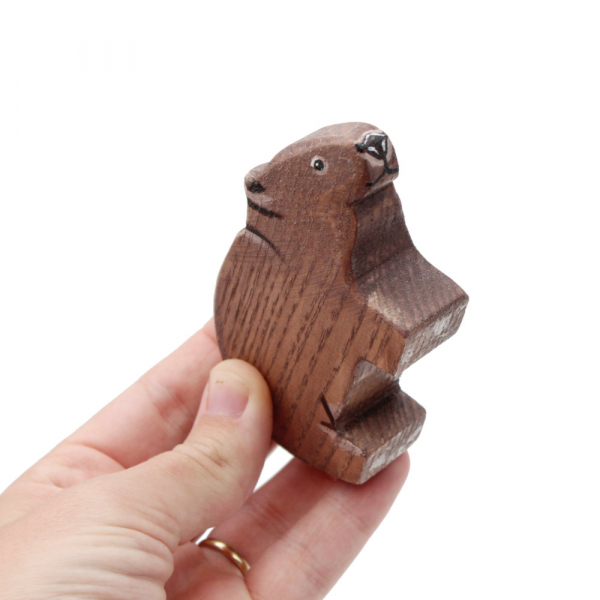 Wombat Wooden Figure in hand - by Good Shepherd Toys