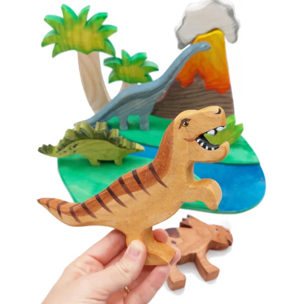 Wooden Dinosaur Set T-Rex in Hand - by Good Shepherd Toys
