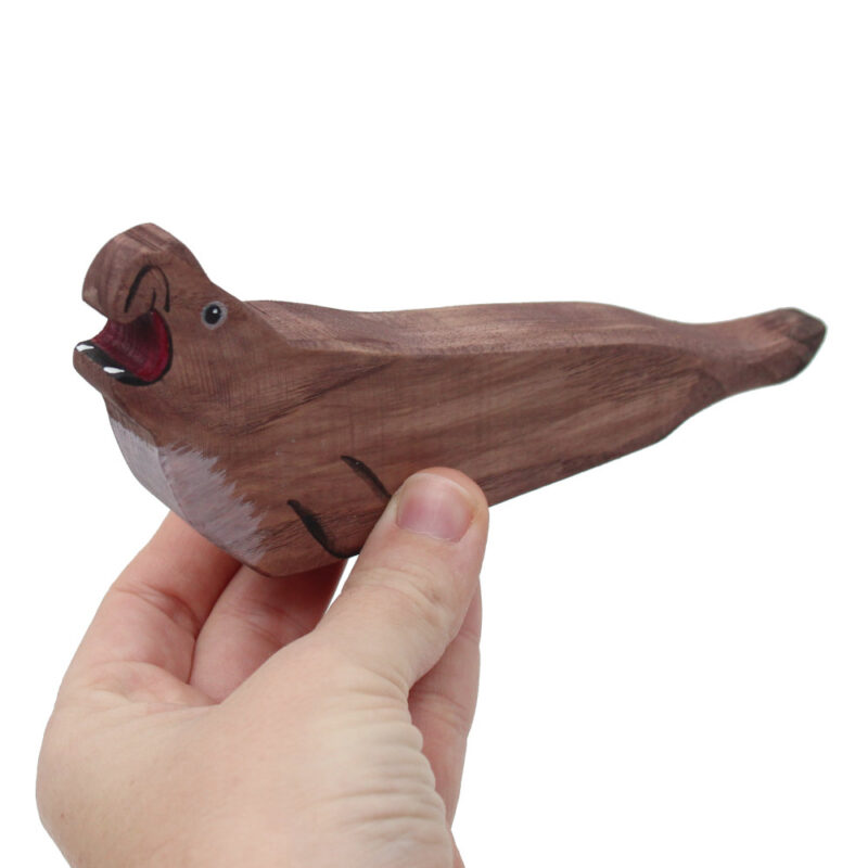 Wooden Elephant Seal in Hand - by Good Shepherd Toys